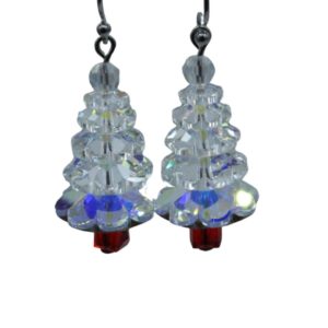 Crystal Christmas Tree Earring - Large - AB