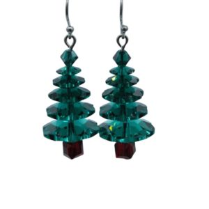 Crystal Christmas Tree Earring - Large - Emerald