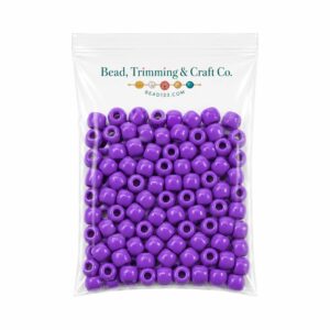 Pony Beads - 9mm - Purple - Opaque - 100 Pieces