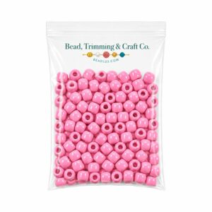 Pony Beads - 9mm - Pink Light - Opaque - 100 Pieces