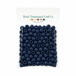 Pony Beads - 9mm - Blue Dark - Opaque - 100 Pieces