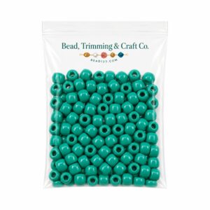 Pony Beads - 9mm - Green Dark - Opaque - 100 Pieces