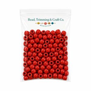 Pony Beads - 9mm - Red - Opaque - 100 Pieces