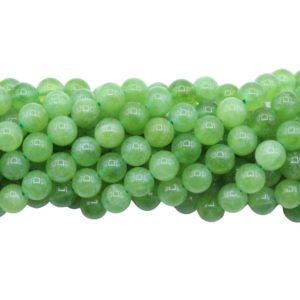 Jade - 8mm Round - Dyed - 38cm Strand - Light Green