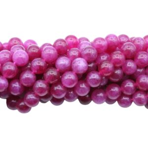 Jade - 8mm Round - Dyed - 38cm Strand - Pink