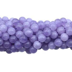 Jade - 8mm Round - Dyed - 38cm Strand - Light Purple