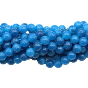Jade - 8mm Round - Dyed - 38cm Strand - Blue
