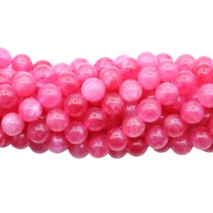 Jade - 8mm Round - Dyed - 38cm Strand - Light Pink