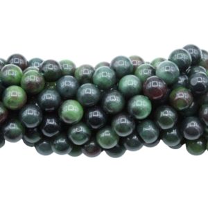 Jade - 8mm Round - Dyed - 38cm Strand - Dark Green