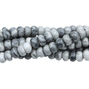 Map Jasper - 8mm Rondelle - 38cm Strand