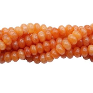 Jade - 8mm Rondelle - Dyed - 38cm Strand - Orange