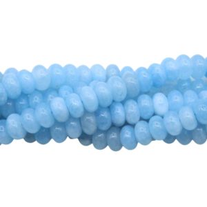Jade - 8mm Rondelle - Dyed - 38cm Strand - Light Blue