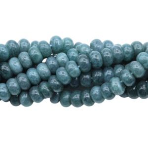Jade - 8mm Rondelle - Dyed - 38cm Strand - Teale