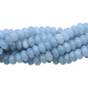 Jade - 8mm Rondelle - Dyed - 38cm Strand - Blue