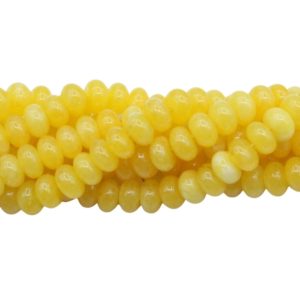 Jade - 8mm Rondelle - Dyed - 38cm Strand - Yellow