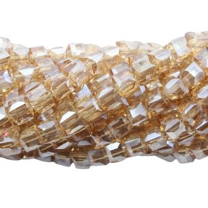 Cube – 4mm - 44cm Strand - Golden Shadow
