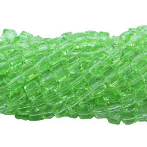 Cube – 4mm - 44cm Strand - Peridot