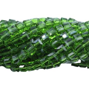 Cube – 4mm - 44cm Strand - Fern Green