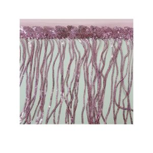 Sequin Fringe - 17cm - Pink - Price per meter