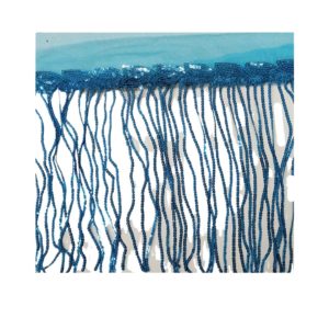 Sequin Fringe - 17cm - Aqua - Price per meter