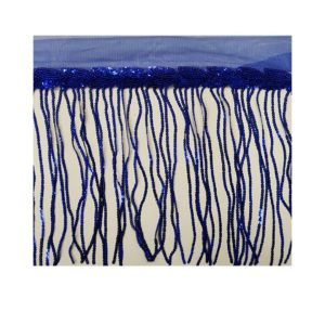 Sequin Fringe - 17cm - Sapphire - Price per meter
