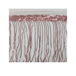 Sequin Fringe - 17cm - Cerise - Price per meter