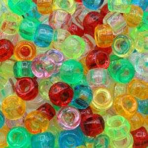 Pony Beads - 9mm - Transparent Mix