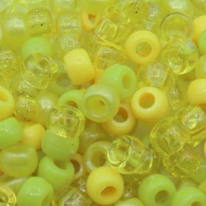Pony Beads - 9mm - Yellow Mix
