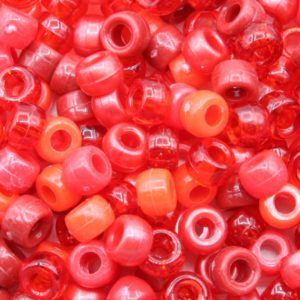 Pony Beads - 9mm - Red Mix