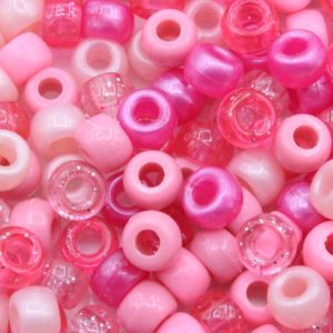 Pony Beads - 9mm - Pink Mix