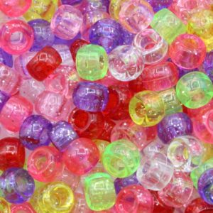 Pony Beads - 9mm - Glitter Mix
