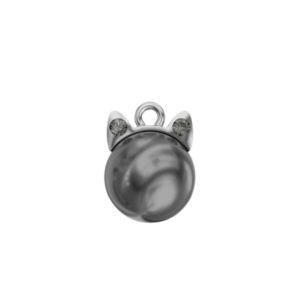 Swarovski 19003 - Kitty Kat - 11mm - Dk Grey / Black Diamond