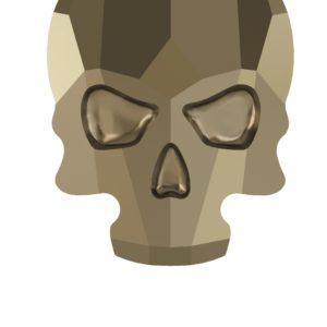 Swarovski 2856 – Skull - Flatback - 14mm – Metallic Light Gold F
