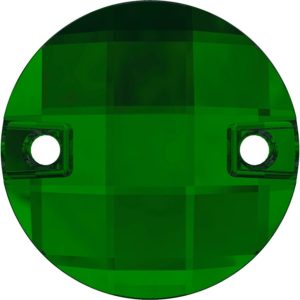 Swarovski 3220 – Round Chessboard - Sew On - 10mm – Dark Moss Green F