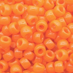 Pony Beads - 9mm - Orange - Opaque