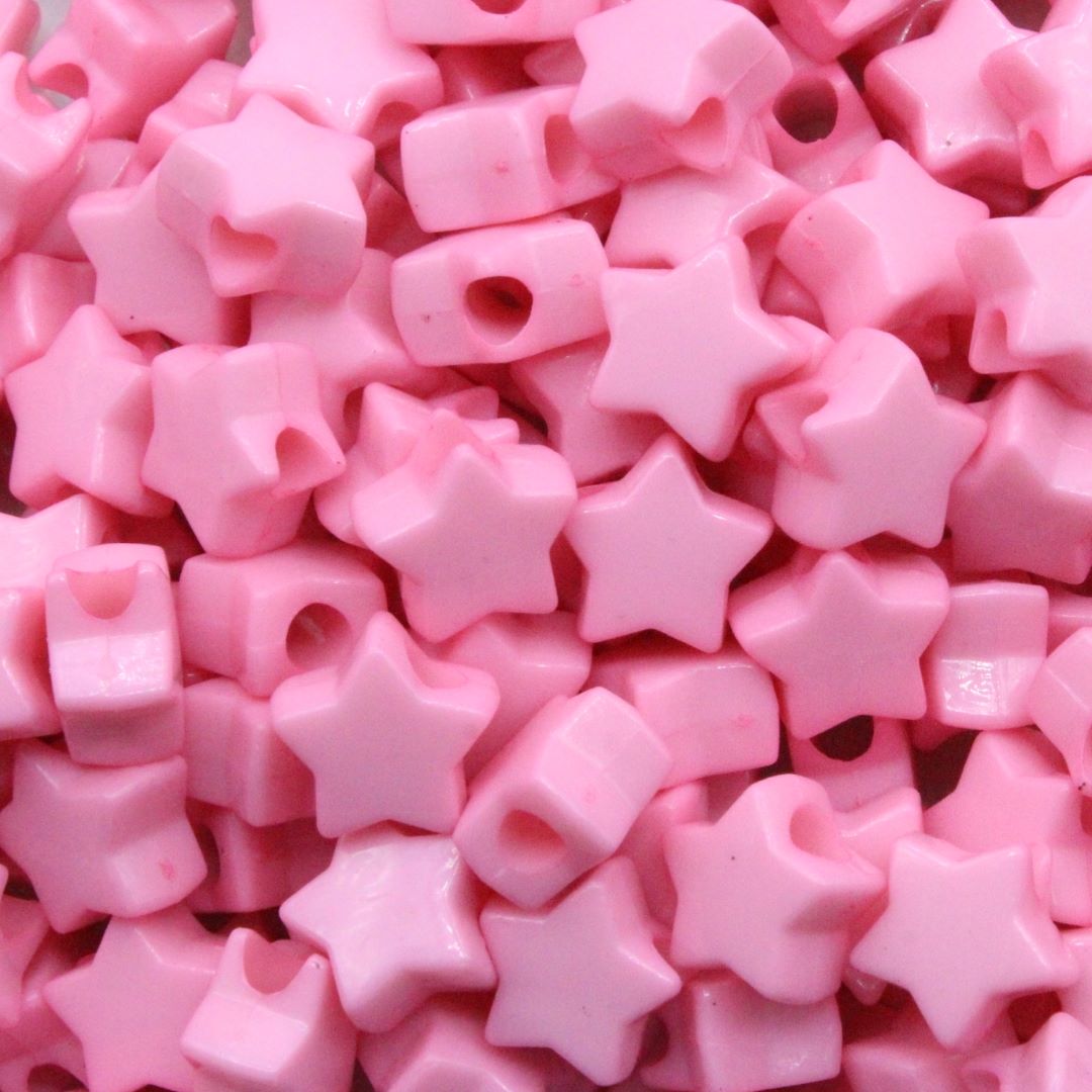 Star Pony Bead 14mm Pink Bead Trimming Craft Co