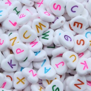 Alphabet Heart - 12mm - White / Multi