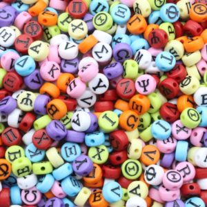 Greek Alphabet Coin - 7mm - Multi / Black