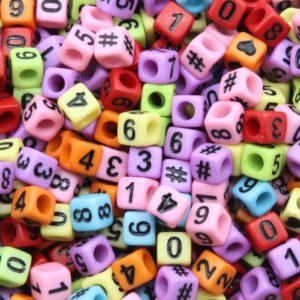 Number Cube - 6mm - Multi / Black