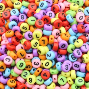 Number Coin - 7mm - Multi / Black