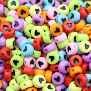 Heart Coin – 7mm – Multi / Black