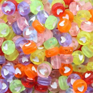 Heart Coin – 7mm – Multi / White