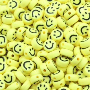 Smiley Face Coin – 7mm – Yellow / Black