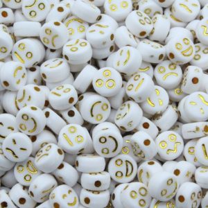 Emoji Coin – 7mm – White / Gold