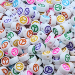 Peace Coin – 7mm – White / Multi