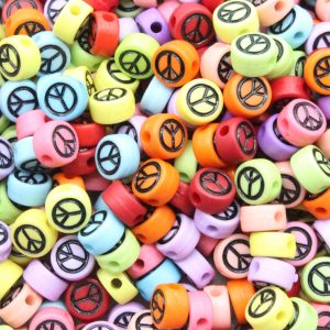 Peace Coin – 7mm – Multi / Black