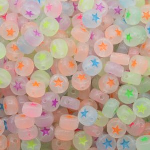 Star Coin – 7mm – Glow in The Dark Mix
