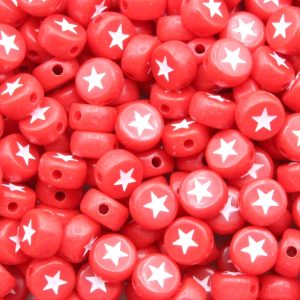 Star Coin – 7mm – Red / White