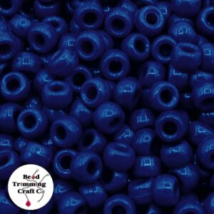 Pony Beads - 9mm - Blue Dark - Opaque