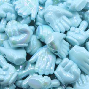 Hands Bead Mix - Blue Luster - 20mm